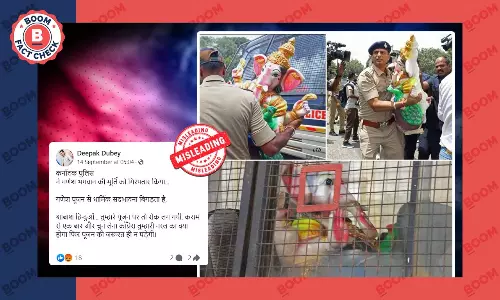 Photos Of Ganesha Idol In Police Van Peddled With Misleading Claim