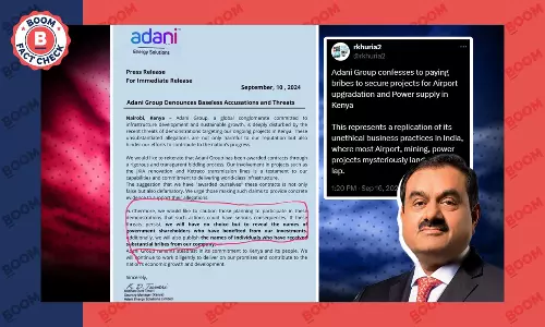 Press Release Admitting Bribing Kenya Officials Is Fake, Says Adani Group