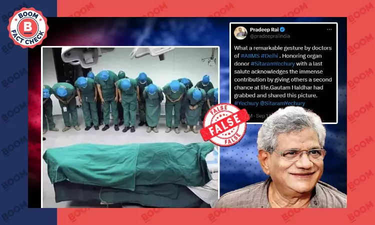 Photo Does Not Show AIIMS Doctors Paying Last Respects To Sitaram Yechury