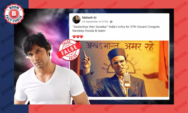 Viral Posts Falsely Claim Swatantrya Veer Savarkar As Indias Entry To The Oscars