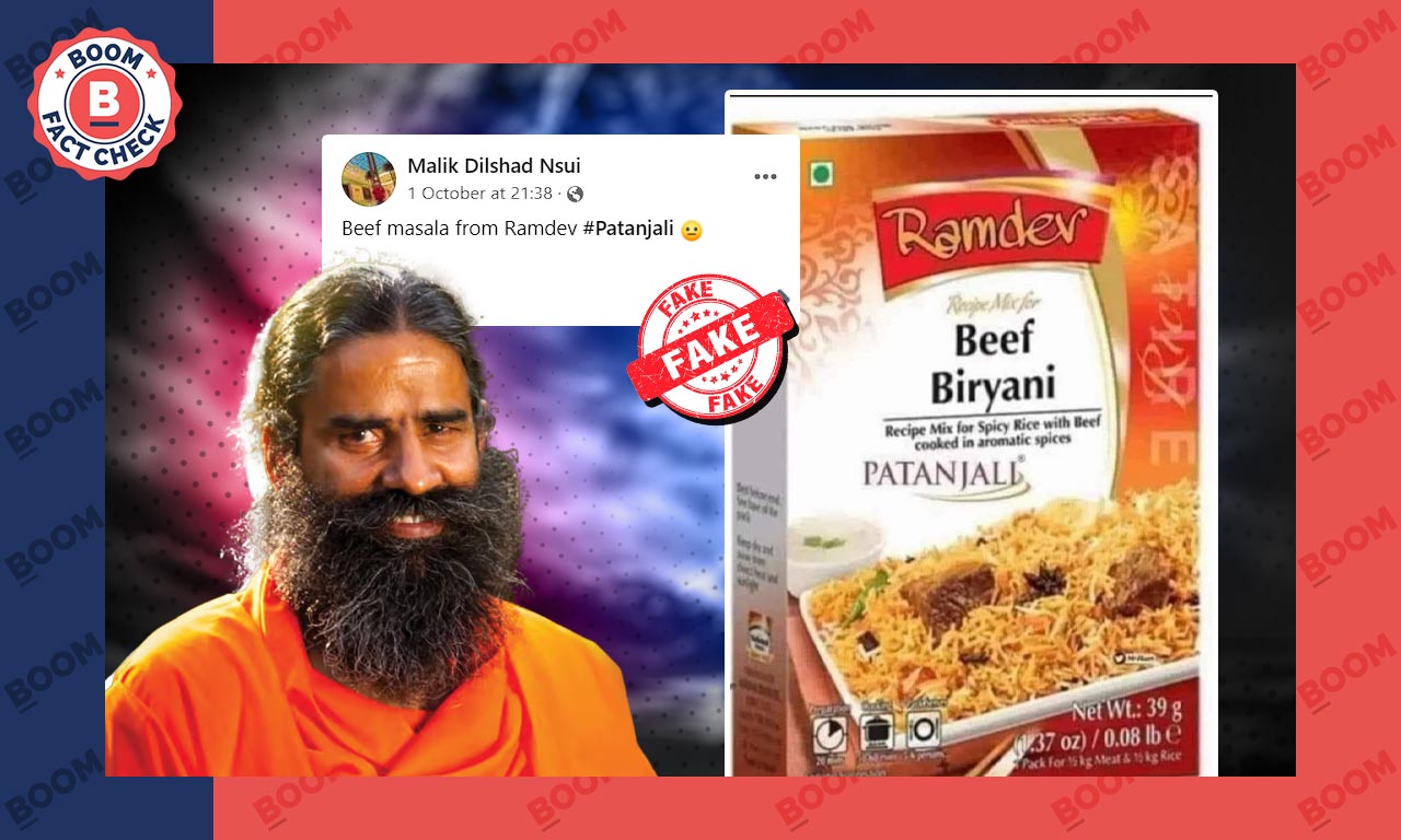 Morphed Photo Falsely Shared As Patanjali Selling Beef Biryani Spice Mix