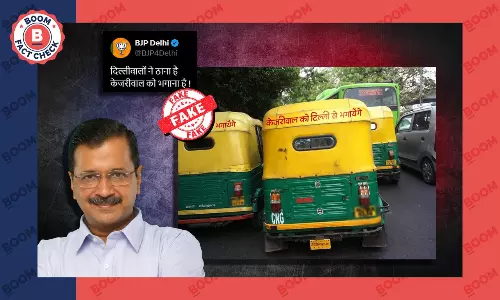 BJP Delhi Posts Edited Photo Of Auto Rickshaw Mocking Kejriwal