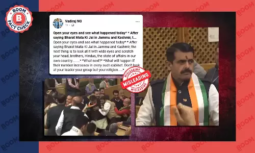 No, BJP MLAs Were Not Evicted From J&K Assembly For Chanting Bharat Mata Ki Jai