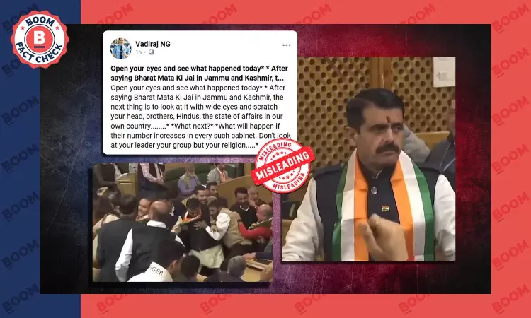 No, BJP MLAs Were Not Evicted From J&K Assembly For Chanting Bharat Mata Ki Jai