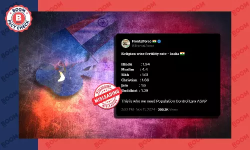 Communal X Post Compares Hindu, Muslim Fertility from Different Periods
