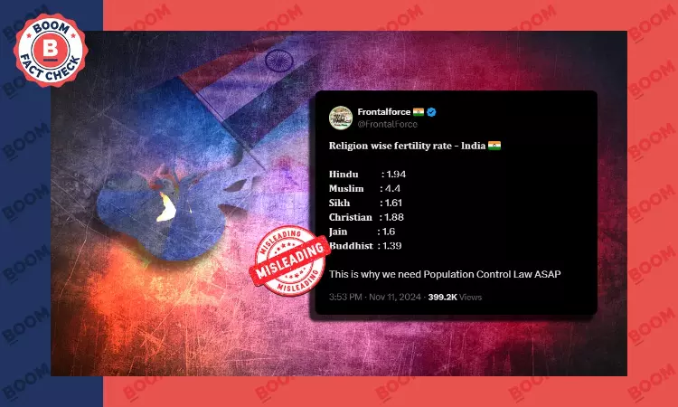 Communal X Post Compares Hindu, Muslim Fertility from Different Periods