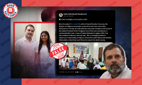 Photo Of INC Worker With Rahul Gandhi Falsely Shared As US Evangelists Wife