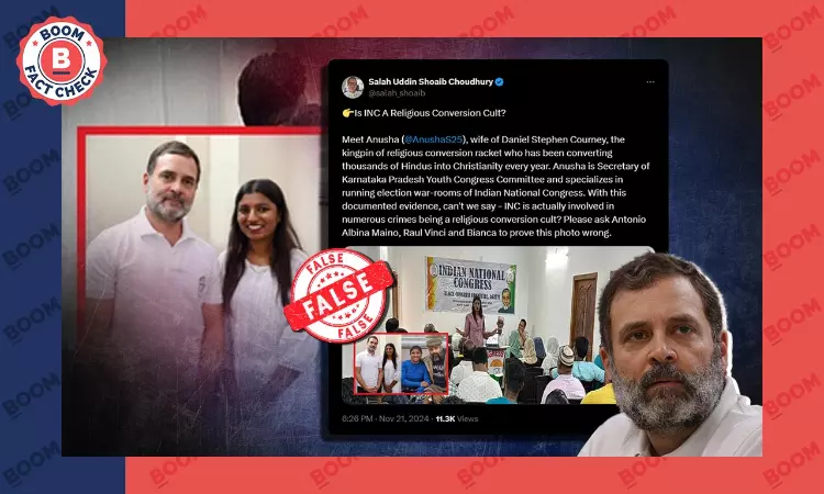 Photo Of INC Worker With Rahul Gandhi Falsely Shared As US Evangelists Wife