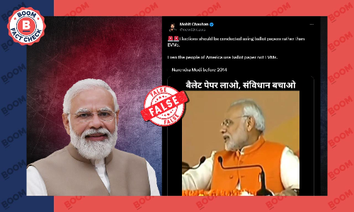 Video Showing Modi Supporting Ballots Over EVM At A Rally Is Cropped