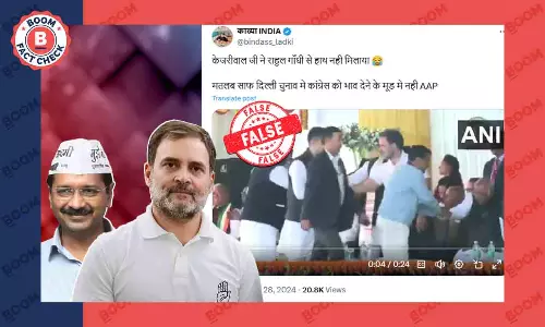 Video Claiming Arvind Kejriwal Ignored Rahul Gandhis Handshake Is Cropped