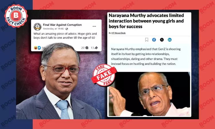 Narayana Murthy Did Not Advocate Limiting Interaction Between Boys And Girls