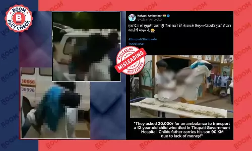 No, Video Of Man Carrying Sons Dead Body On A Bike Is Not From Tirupati Stampede