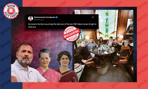 Unrelated Photo Of The Gandhis At Lunch Falsely Linked To Manmohan Singhs Death