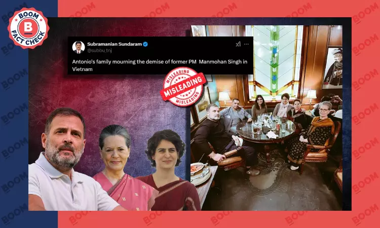 Unrelated Photo Of The Gandhis At Lunch Falsely Linked To Manmohan Singhs Death
