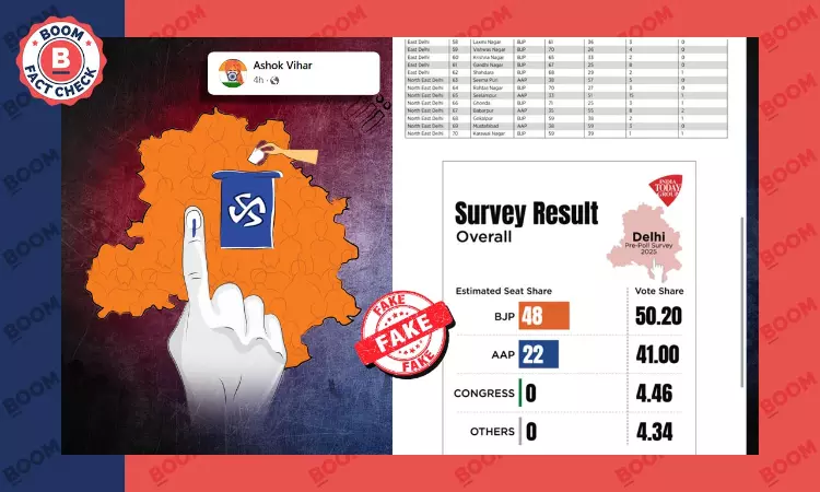 India Today Graphic Predicting A BJP Win in Delhi Elections Is Fake