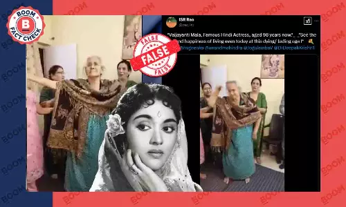 Video Does Not Show Actor Vyjayanthimala Dancing To Badan Pe Sitare