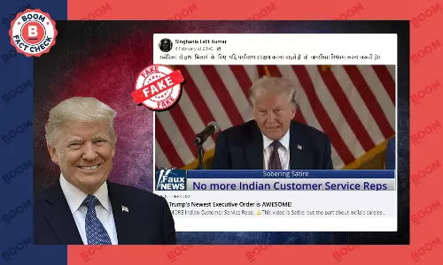 Satirical Video Of Trump Banning Indian Customer Service Shared As Real