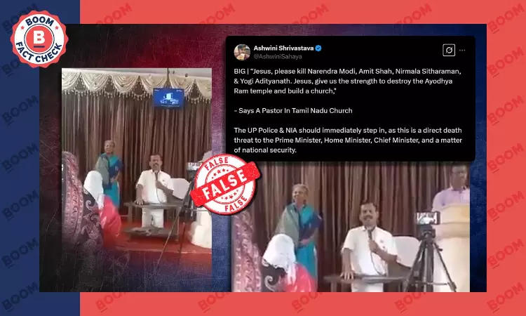Video Of Pastor Praying For PM Modi Viral With False Claim