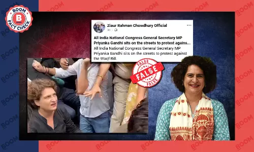 Old Protest Video Of Priyanka Gandhi Vadra Falsely Linked To Waqf Act