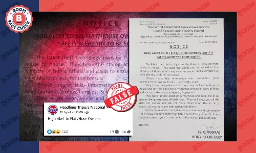 Circular Warning About Thieves Entering Homes Revived With False Claim