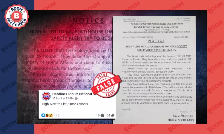 Circular Warning About Thieves Entering Homes Revived With False Claim