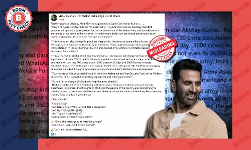 Claim About Akshay Kumar Promoting Army Welfare Battle Casualty Fund Is Misleading