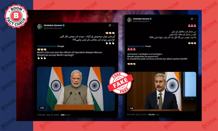 AI Videos Of PM Modi, Amit Shah & Jaishankar Apologising To Pakistan Viral