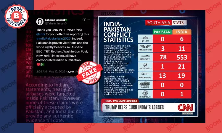 Fake CNN Graphic Claims India Suffered Higher Military Losses Than Pakistan