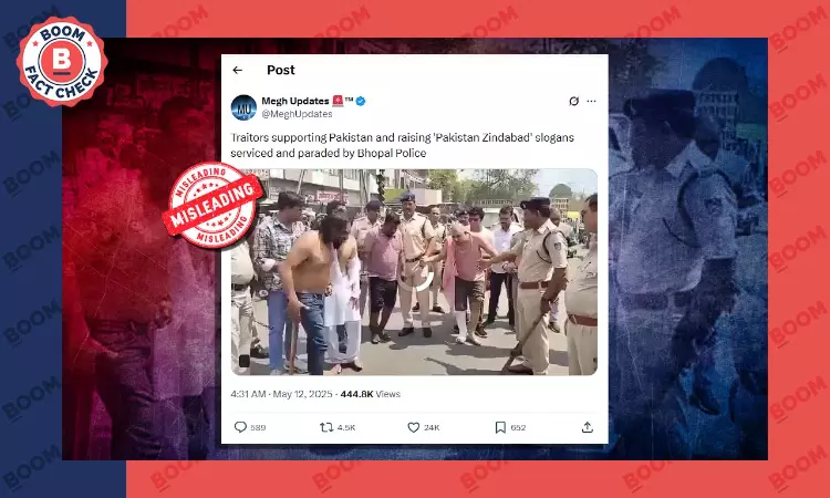 Video Of Police Thrashing Gangsters Viral With False Pak Zindabad Claim