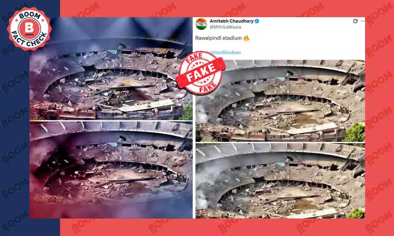 Viral Image Showing The Destruction Of Rawalpindi Cricket Stadium Is AI Generated