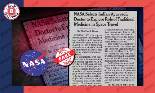 Viral Claim On NASA Selecting Ayurvedic Doctor For Space Travel Is Fake