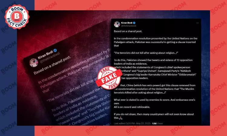 Viral Posts Falsely Claim Pakistan Influenced UN Resolution on Pahalgam Attack