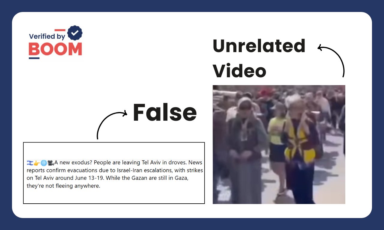 Unrelated Video Shared As Israelis Fleeing Tel Aviv Fearing Iran's Strike