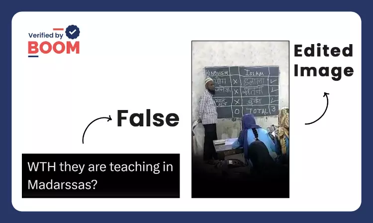 Edited Photo Viral As Madrasa Imparting Anti-Hindu Lessons