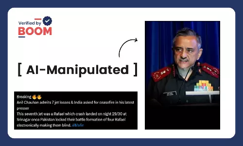 Video Of CDS Gen Anil Chauhan Admitting 7 Jet Losses To Pakistan Is A Deepfake