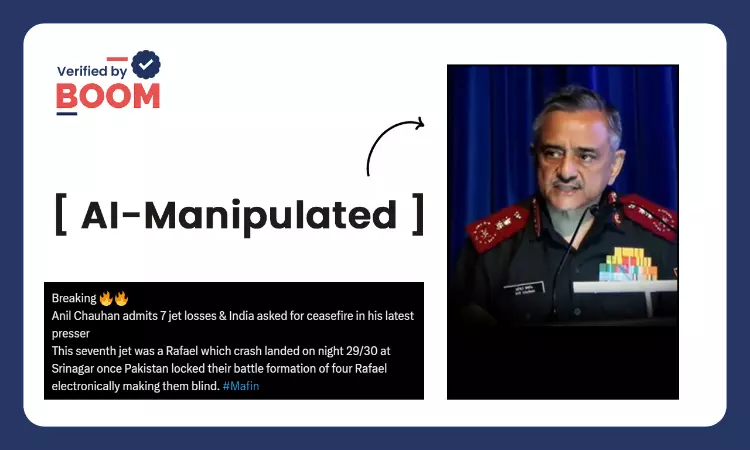 Video Of CDS Gen Anil Chauhan Admitting 7 Jet Losses To Pakistan Is A Deepfake