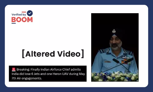 Video Of IAF Chief Admitting To Loss Of 6 Indian Jets In Op Sindoor Is Altered