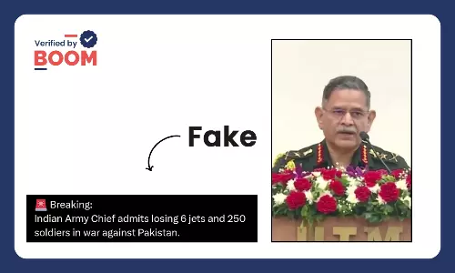 No, Indian Army Chief Did Not Admit Losing Six Jets And 250 Soldiers To Pakistan