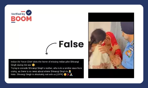 Viral Claim Of IAF Chief Consoling Family Of Missing Pilot Shivangi Singh Is False