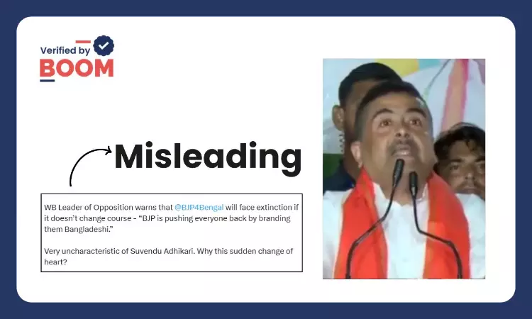 Cropped Video Viral As Suvendu Adhikari Warning BJP Of Extinction In Bengal