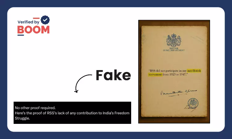 Fake Letter Claims RSS Did Not Participate In Indias Freedom Struggle