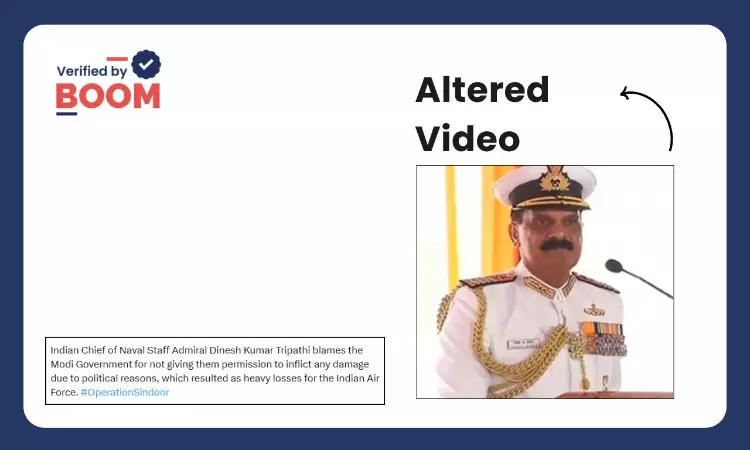 Video Of Indian Navy Chief Blaming Govt For Op Sindoor Is A Deepfake