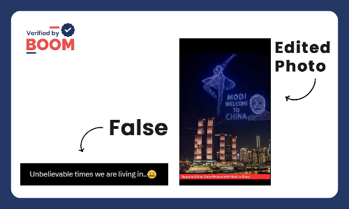 Photo Of Drone Show Welcoming PM Modi In China Is Manipulated