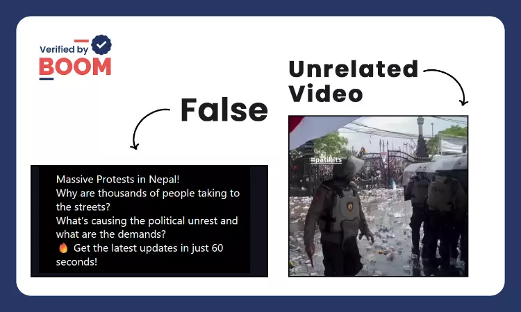 Unrelated Video From Indonesia Falsely Linked To Nepal Gen-Z Protests