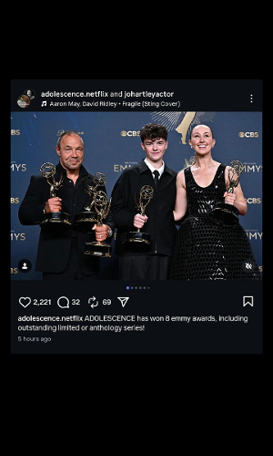 “Adolescence” Wins Best Limited or Anthology Series at Emmys 2025