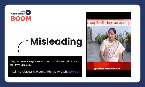 Video Of Delhi CM Rekha Gupta On EVMs Shared With Misleading Claim