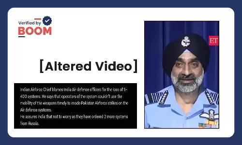 Video Of IAF Chief Admitting To Loss Of S-400 Air Defence System Is Altered