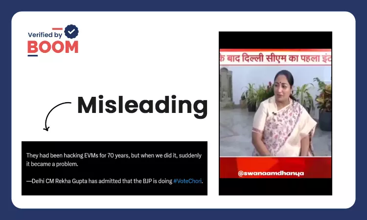 Video Of Delhi CM Rekha Gupta On EVMs Shared With Misleading Claim