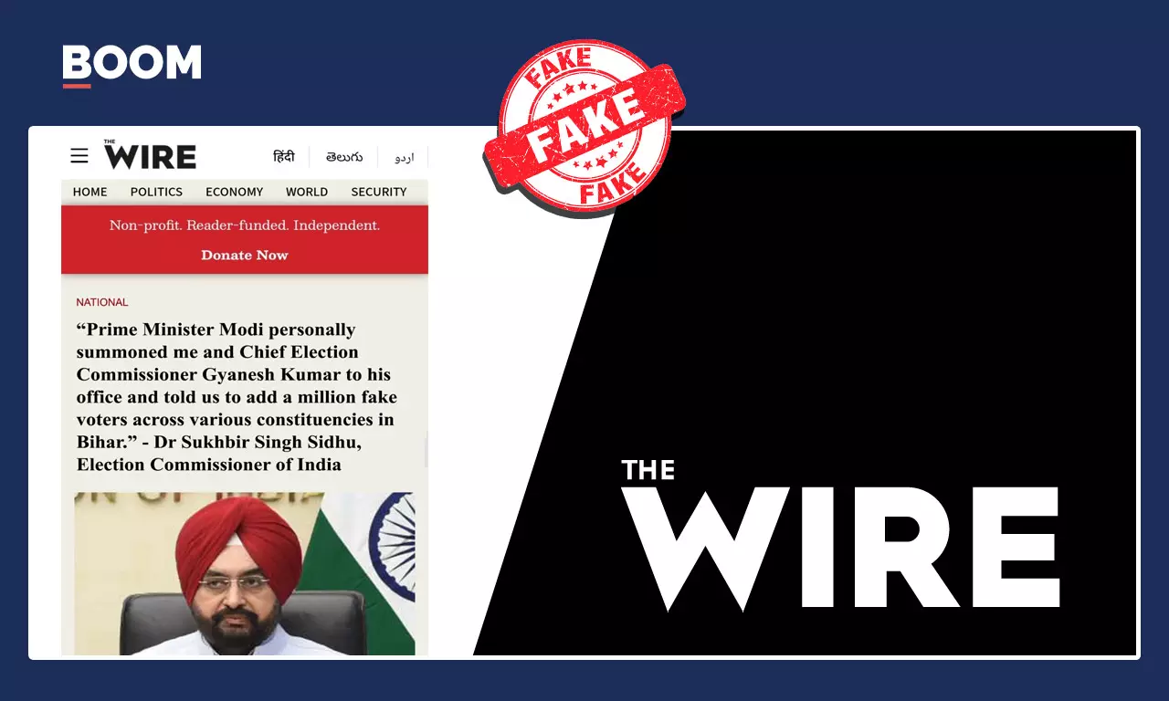 Morphed Screenshot Of The Wire Claims Modi Asked ECI To Add Fake Voters