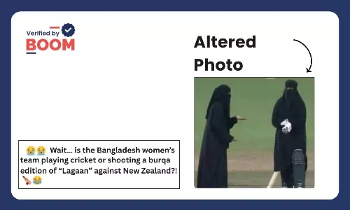 Photo Showing Bangladesh Cricketers Playing In Burqa Is Morphed
